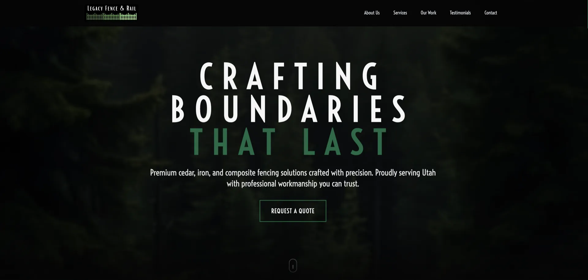Legacy Fence & Rail website design - Premium fencing company website